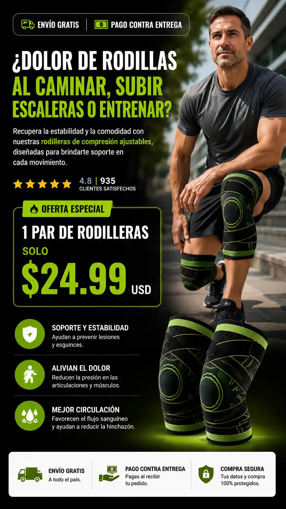 Rodillera de Compresión 360° – Soporte, Estabilidad y Alivio para tus Rodillas