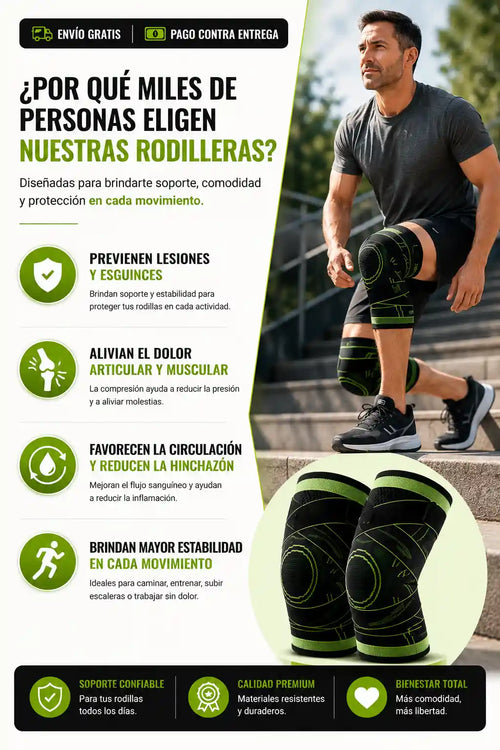 Rodillera de Compresión 360° – Soporte, Estabilidad y Alivio para tus Rodillas